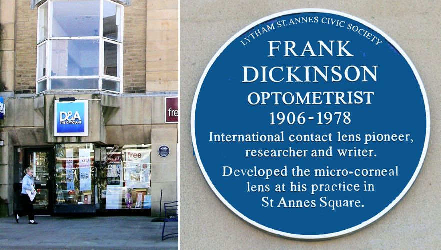 Frank Dickinson Optometrist - Blue Plaque St Annes
