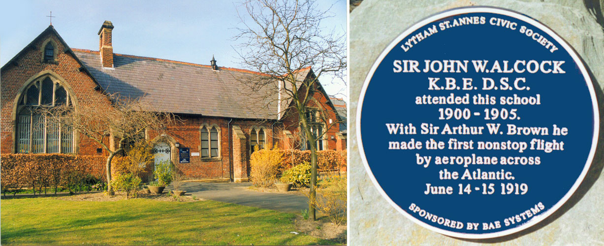 Sir John W Alcock - Heyhouses Alcock School - Blue Plaque St Annes
