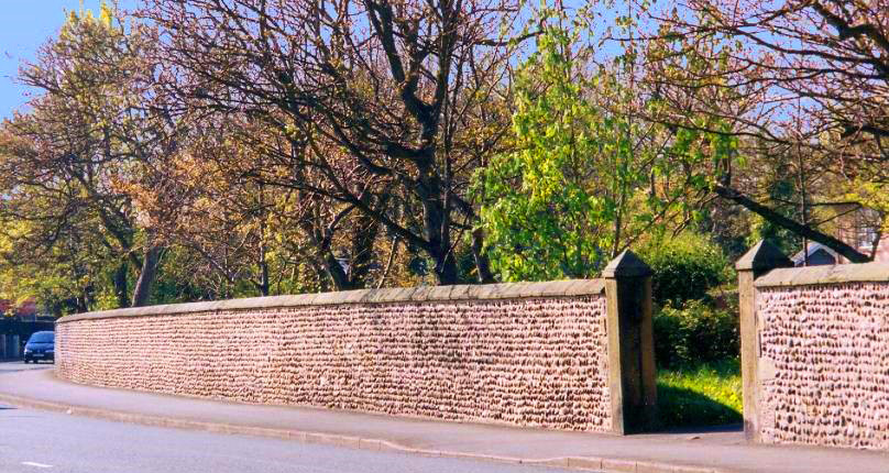 Church Road cobbled boundary wall