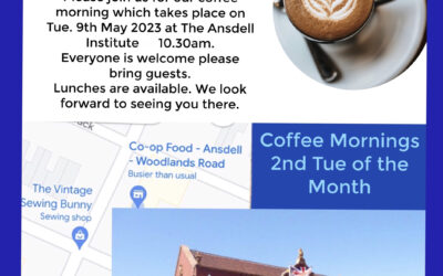 Civic Society Coffee Morning – Tues 9 May – The Ansdell Institute